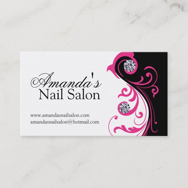 Stylish Nail Salon Business Cards (Front)