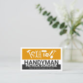 Stylish Name Handyman Signage Master Builder Business Card (Standing Front)