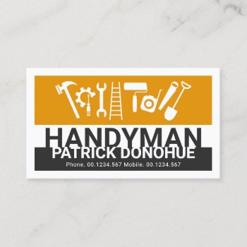 Stylish Name Handyman Signage Master Builder Business Card by keikocreativecards at Zazzle