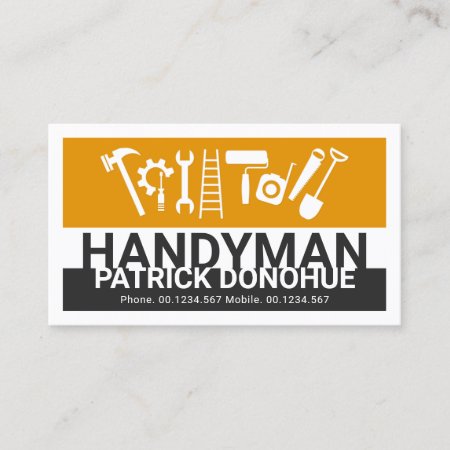 Stylish Name Handyman Signage Master Builder Business Card