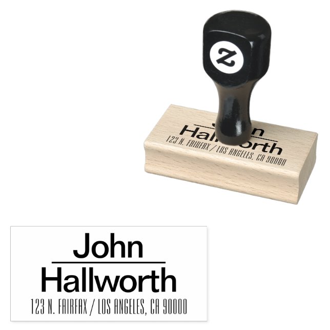Stylish Name & Return Address Template Rubber Stamp (Stamped)