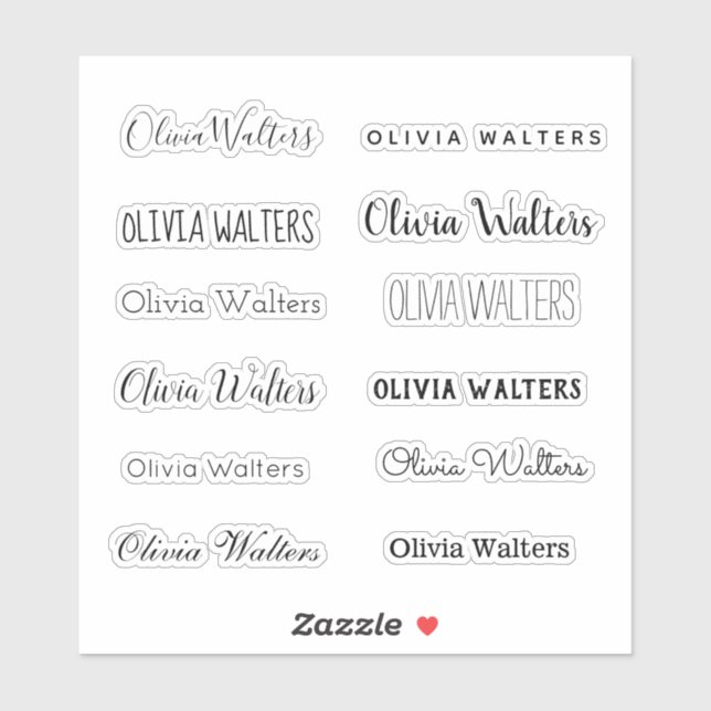 Stylish Name Sticker (Sheet)