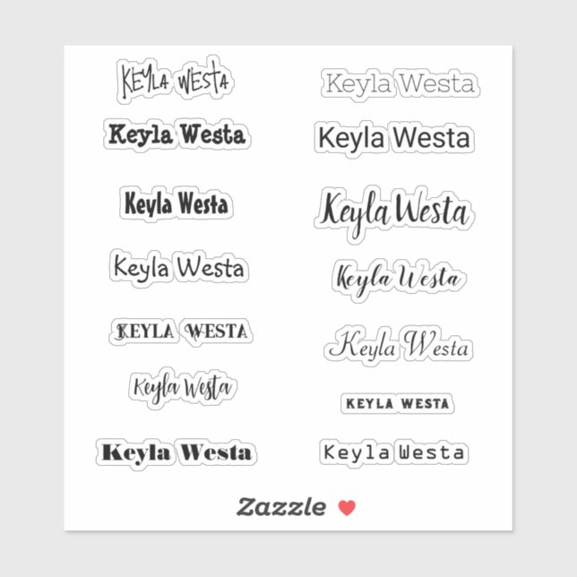 Stylish Name  Sticker (Sheet)