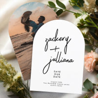 Stylish NAMES Photo Custom Arch Save The Date 