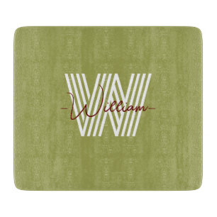 Stylish natural design Monogrammed initial Family Cutting Board