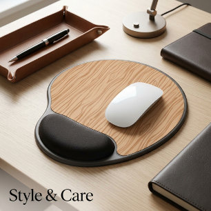 Stylish Natural Wood Grain Gel Mouse Pad for Offic
