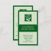 Stylish Nature Swirl Tree Leaf Green Symbol Business Card (Front/Back)
