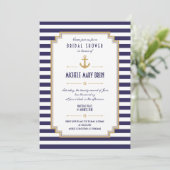 Stylish Nautical Bridal Shower Invitation (Standing Front)