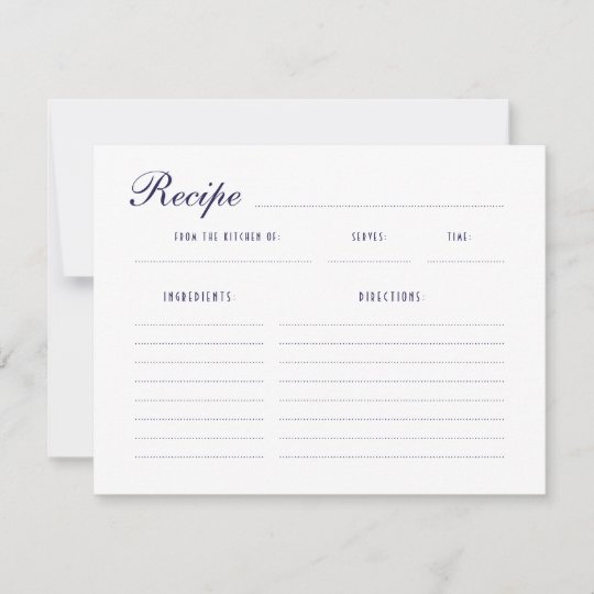 Stylish Nautical Bridal Shower Recipe Cards | Zazzle.com