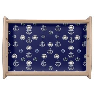 Stylish Nautical Navy Blue and White 
