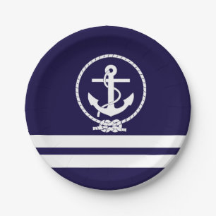 Stylish Nautical Theme Paper Plates