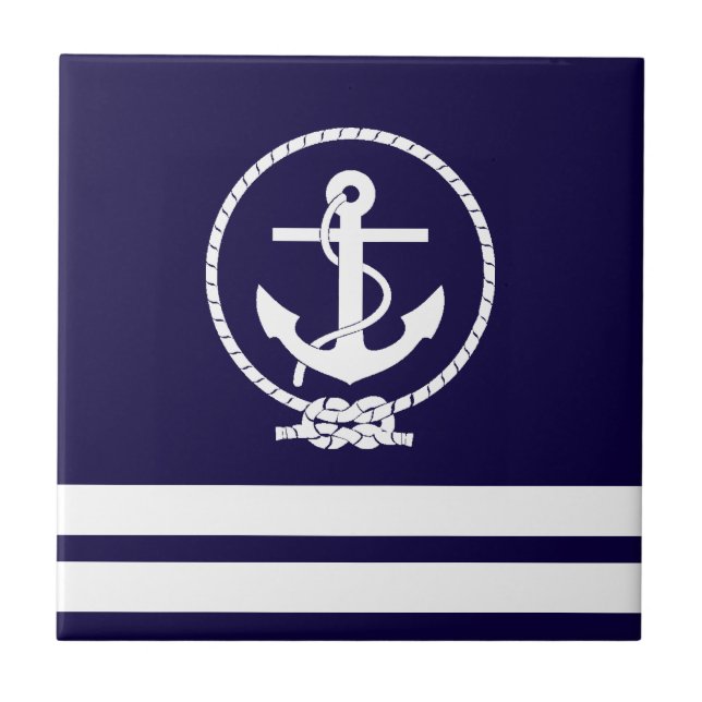 Stylish Nautical Theme Tile (Front)