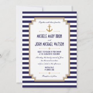 Stylish Nautical Wedding Invitation