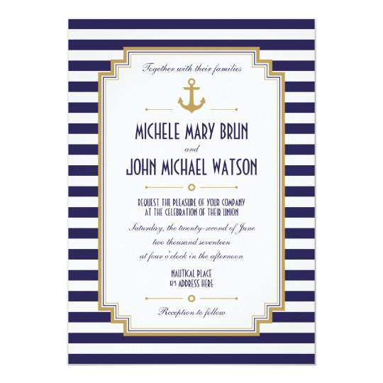 stylish nautical wedding invitation zazzle com