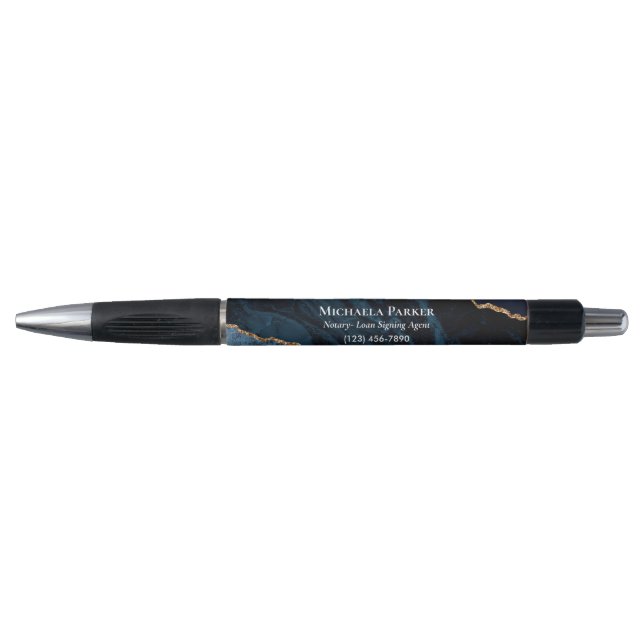 Stylish Navy Blue Agate Professional Business Pen (Front)