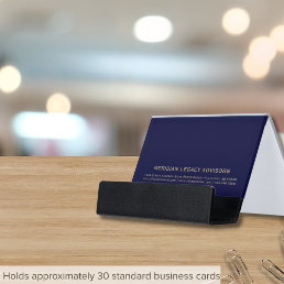 Stylish Navy Blue Desk Business Card Holder 