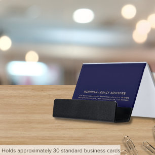 Stylish Navy Blue Desk Business Card Holder 