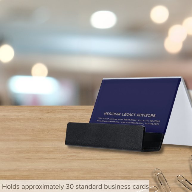 Stylish Navy Blue Desk Business Card Holder  (Creator Uploaded)