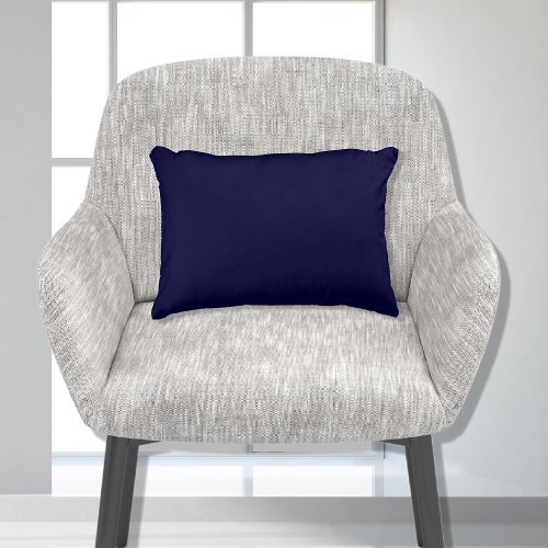Stylish Navy Blue Solid Color 11x16 Accent Pillow