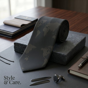 Stylish Neck Tie with Vintage or Modern Geographic