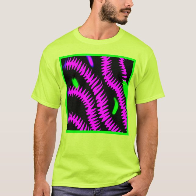 Stylish Neon Patterns Art T-Shirt (Front)