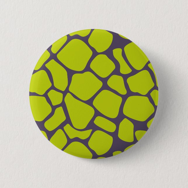 Stylish Neon Purple Leopard Print Animal Skins Button (Front)