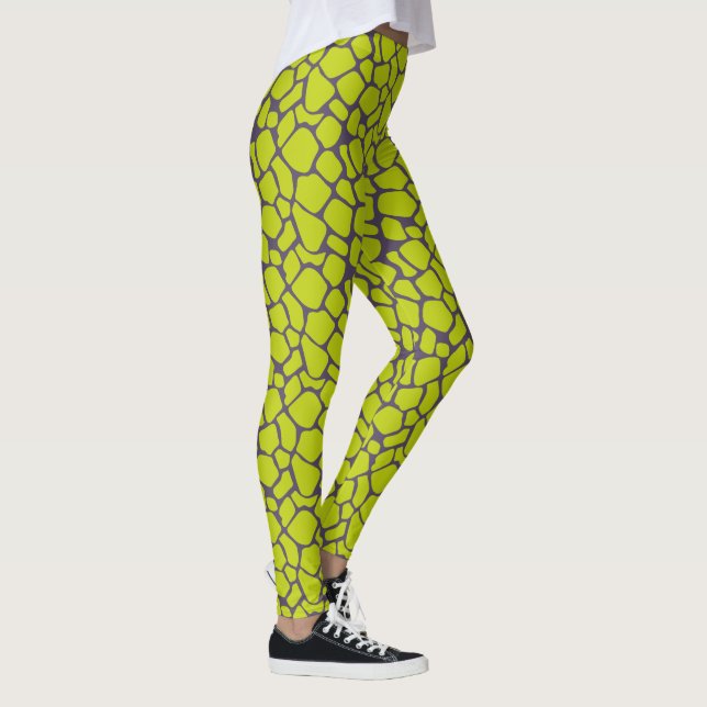 Stylish Neon Purple Leopard Print Animal Skins Leggings (Right)