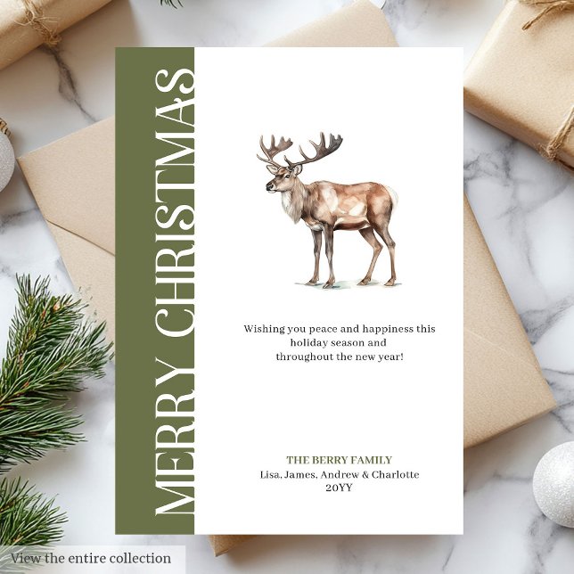 Stylish Neutral Tones Christmas Deer Greeting Card (Stylish Neutral Tones Christmas Deer Greeting Card)