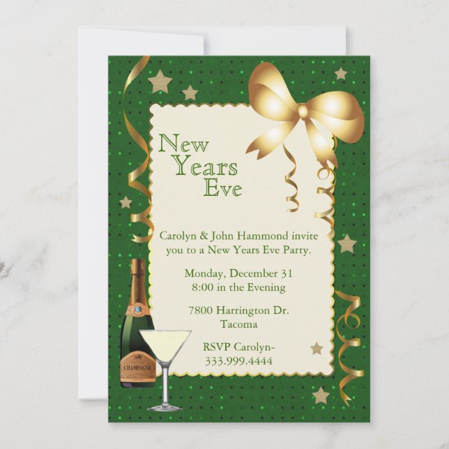 Stylish New Years Eve Party Invitation (Front)