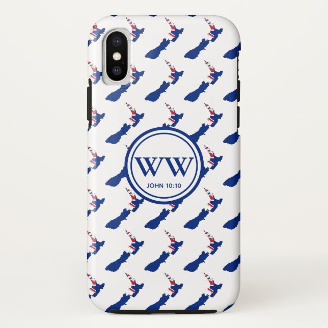 Stylish NEW ZEALAND Monogram Abundant Life Case-Mate iPhone Case (Back)