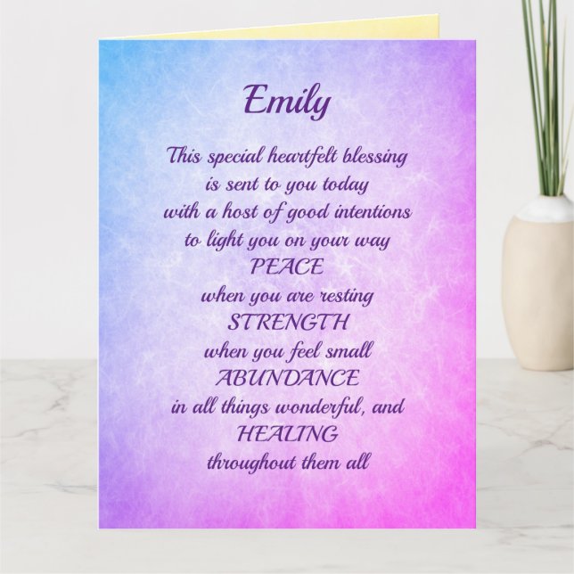 Stylish Nice Words Get Well Recovery Greeting Card (Front)