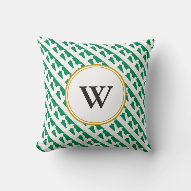 Stylish NIGERIA  Blessed Nation Monogram Gift Throw Pillow (Front)