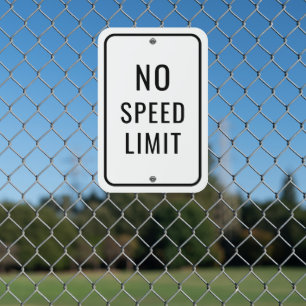 Stylish NO SPEED LIMIT Decorative Metal Sign