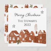 Stylish Nordic Style Christmas Card Personalized