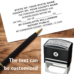 Stylish Notary Acknowledgment Self-inking Stamp