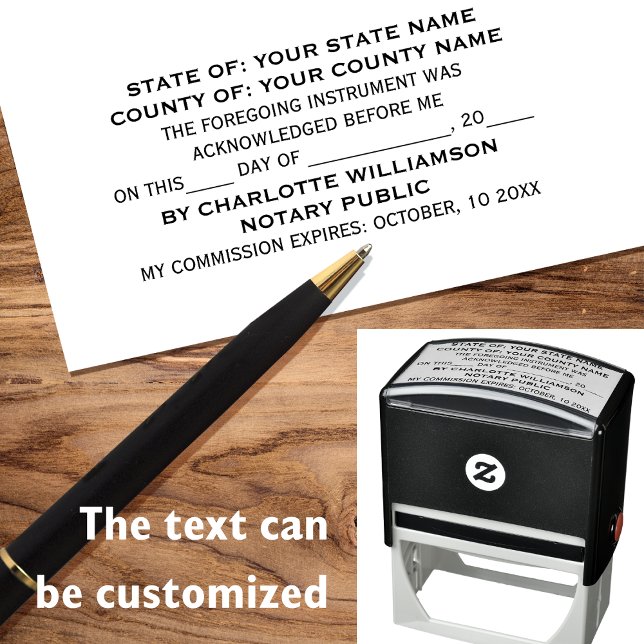 Stylish Notary Acknowledgment Self-inking Stamp (Creator Uploaded)