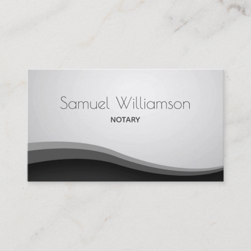 Stylish Notary Public Professional Gray Business Card