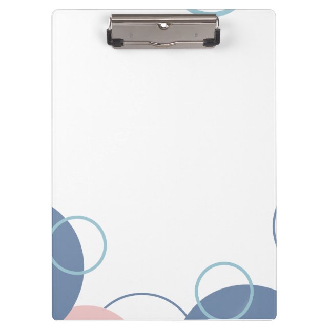 Stylish Notebook with Colorful Circles Design Clipboard (Front)