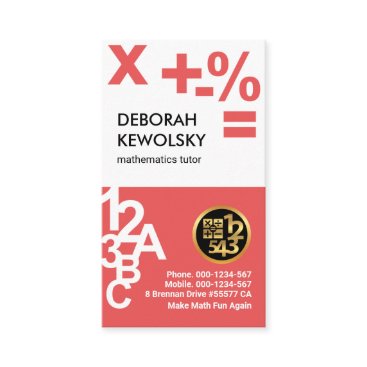 Stylish Number Letters Bookkeeper Business Card Stylish Number Letters Bookkeeper Business Card