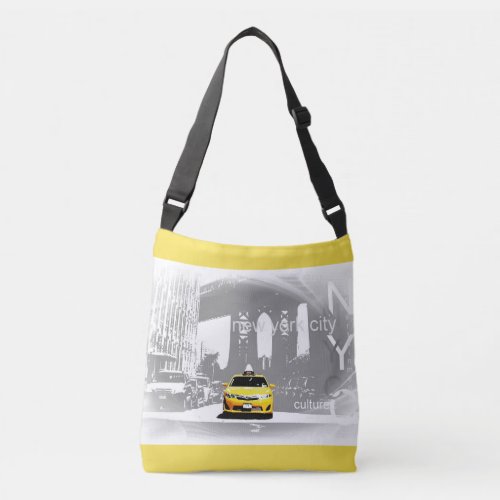 Stylish Nyc New York City Brooklyn Yellow Taxi Crossbody Bag