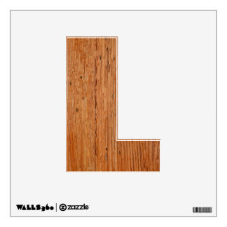 Stylish Oak Wood Decal Letter L