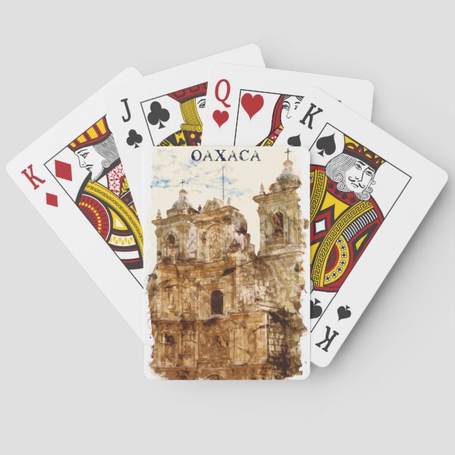 Stylish Oaxaca Mexico Templo de Santo Domingo Poker Cards (Back)