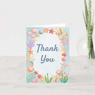 Stylish Ocean Shell-ebrate Folded Thank You Card