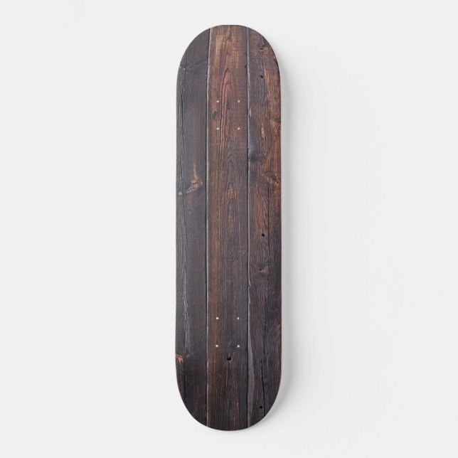 Stylish Old Wood Grain Skateboard Deck (Front)