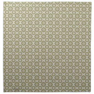 Stylish olive green Fleur de Lis repeating pattern Napkin