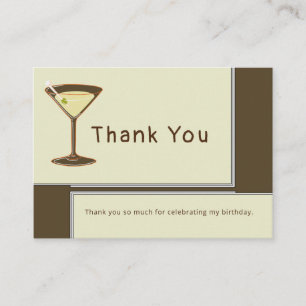 Stylish Olive Green Modern Birthday Thank You Enclosure Card