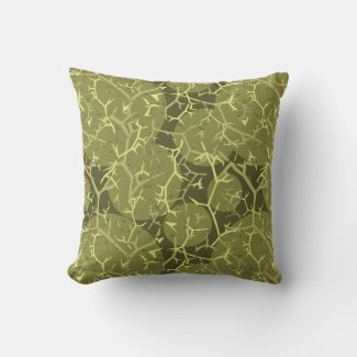 Stylish Olive Green Spiky Cactus Print
