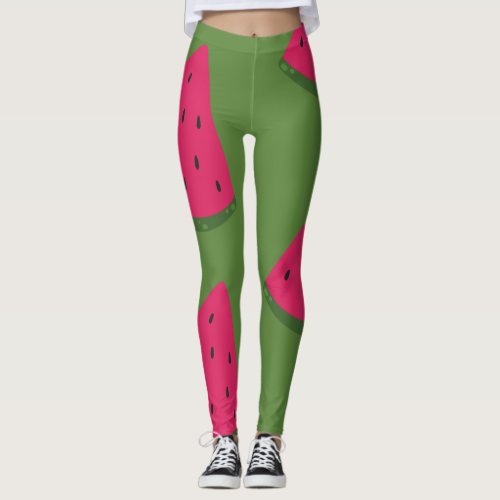 Stylish Olive Watermelon Leggings