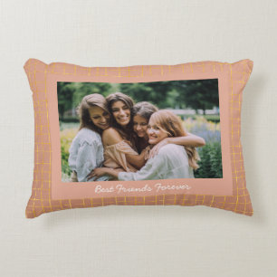 Stylish Ombre Grunge Gold Neutrals BFF Photo  Accent Pillow
