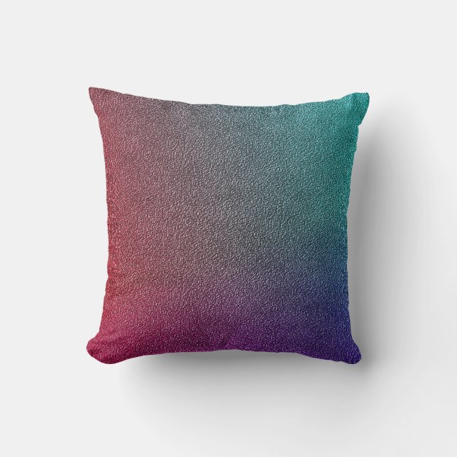 Stylish Ombre Pink Purple Teal Throw Pillow (Front)